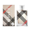 Burberry Brit perfume bottle and packaging with checkered design on a white background