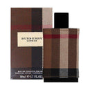Burberry London perfume bottle and packaging with checkered design on a white background