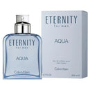 Calvin Klein Eternity for Men Aqua perfume bottle and packaging on a white background