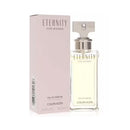 Calvin Klein Eternity for women Eau de Parfum bottle and packaging on a white background