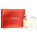Calvin Klein Eternity perfume set with red box on a white background