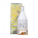 Calvin Klein IN2U perfume bottle and packaging on a white background