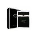 Calvin Klein Man perfume bottle and packaging on a white background