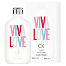 Calvin Klein Viva Love perfume bottle and packaging on a white background