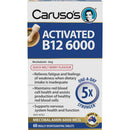Carusos Activated Vitamin B12 6000 - 60 Orally Disintegrating Tablets