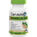 Bottle of Caruso's Boswellia 2500 tablets on a white background