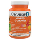 Carusos Ginkgo Raspberry & Mango Flavoured Soft Gummies - 60 Pastilles on a white background