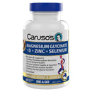 Carusos Magnesium Glycinate + D + Zinc + Selenium - 60 Film-Coated Tablet on a white background