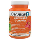 Carusos Milk Thistle Strawberry Flavoured Gummies - 60 Pastilles on a white background