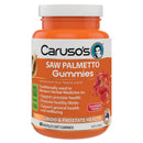 Carusos Saw Palmetto Strawberry Flavoured Soft Gummies - 60 Pastilles on a white background