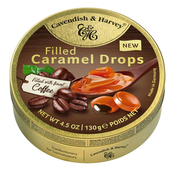 Cavendish & Harvey Tin Caramel Drops Filled with Arabica Coffee 130g