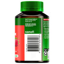 Sanofi supplement bottle with green cap and label on a white background