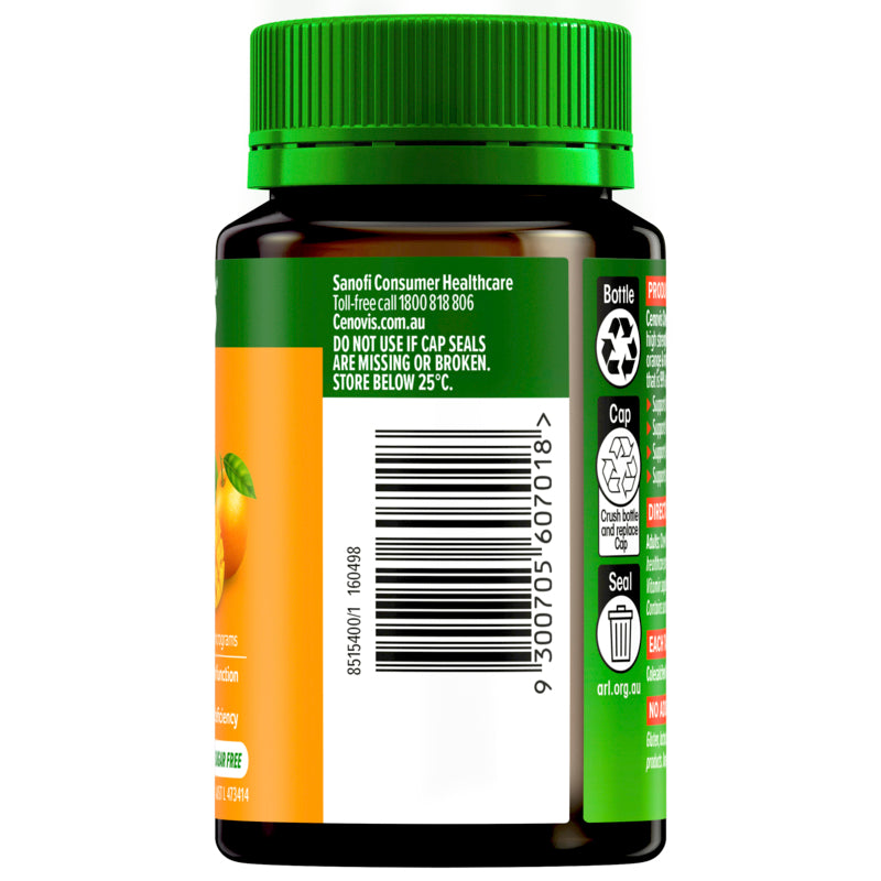 Bottle label with green cap and detailed text on a white background