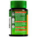 Vitamin supplement bottle with green cap and label on a white background