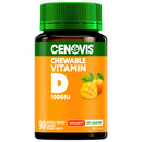 Cenovis Chewable Vitamin D3 supplement bottle with green cap and orange label.
