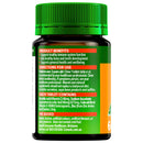 Vitamin supplement bottle with green cap and label on a white background