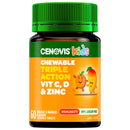Cenovis Kids chewable triple action vitamins bottle on a white background