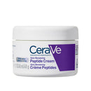 A white jar of CeraVe Skin Renewing Peptide Cream with a purple and white label, shown on a plain white background.