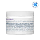 Jar of skin renewing night cream with a list of ingredients on a white background