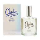 Revlon Charlie Silver perfume bottle and packaging on a white background