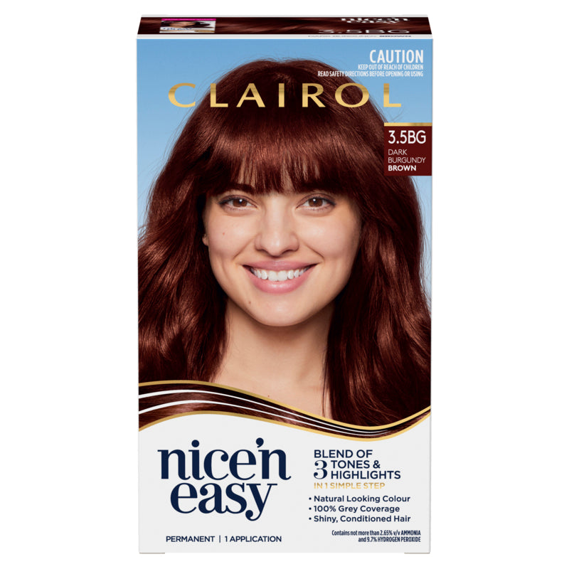 Clairol Nice 'N Easy 3.5BG Natural Dark Burgundy Permanent Hair Colour