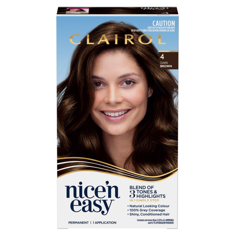 Clairol Nice 'N Easy 4 Natural Dark Brown Permanent Hair Colour