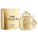 Coach Gold perfume bottle and packaging on a white background