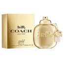 Coach Gold perfume bottle and packaging on a white background