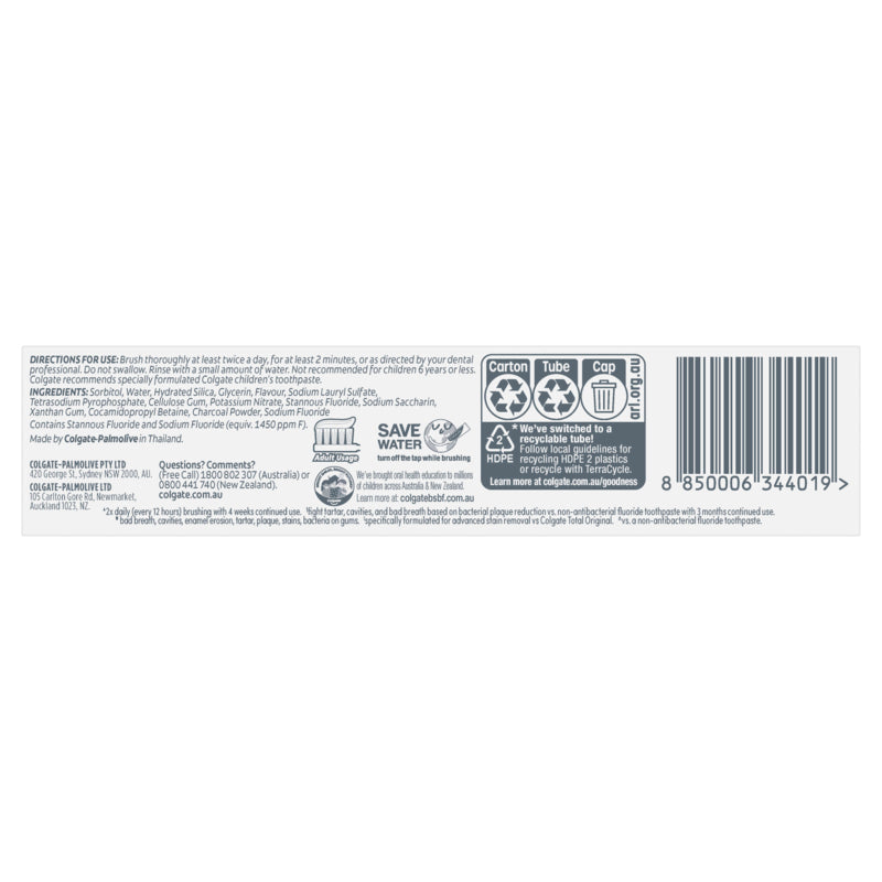 Colgate Total Charcoal Deep Clean Antibacterial Toothpaste 115g