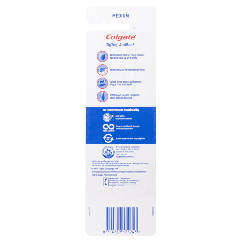 Colgate Zig Zag Manual Toothbrush Medium 3 Pack