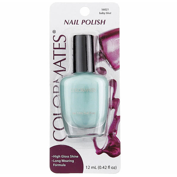 Colormates nail polish bottle with packaging on a white background