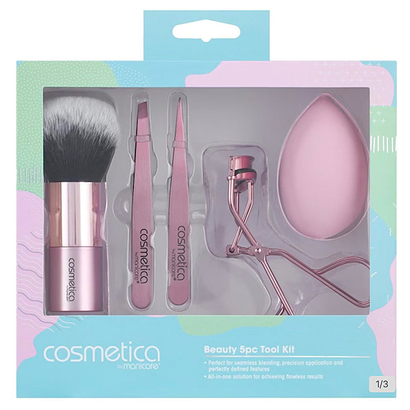 Cosmetica beauty tool kit with various tools in packaging