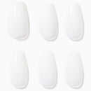 Six glossy white false press-on nails arranged in a 2-by-3 grid on a plain white background.