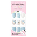 Dashing Diva Magic Press Peel and Stick Gel Nails - Sky Check Short on a white background