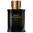 Black perfume bottle with gold cap labeled 'David Beckham Bold Instinct' on a white background