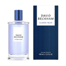 David Beckham Classic Blue perfume bottle and packaging on a white background