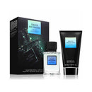 David Beckham True Instinct perfume set with box, eau de parfum, and shower gel on a white background