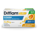 Difflam Soothing Cough + Sore Throat + Blocked Nose Honey & Lemon Lozenges 32 Pack