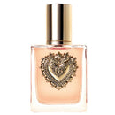 Perfume bottle with decorative heart design on a white background