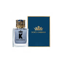 Dolce & Gabbana K perfume bottle and packaging on a white background