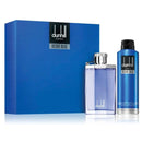 Dunhill Desire Blue perfume and deodorant set on a white background