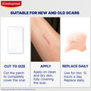 Elastoplast scar treatment patch instructions on a white background