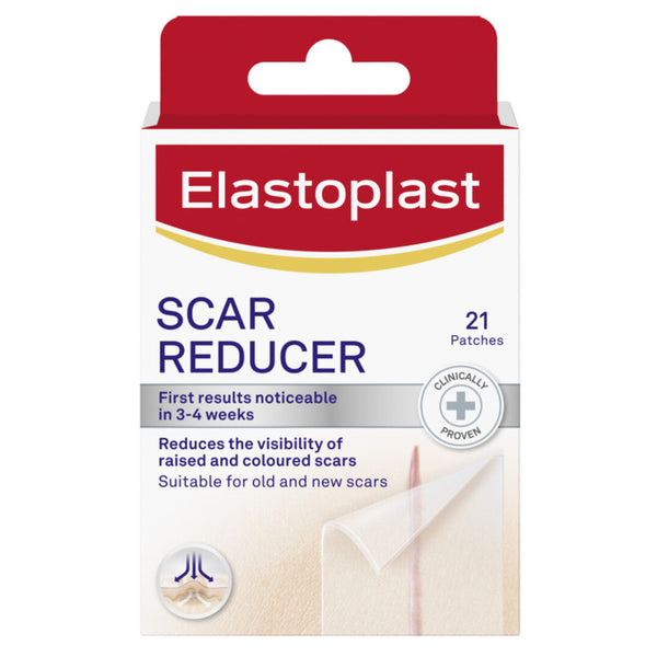 Elastoplast scar reducer packaging with red and white design