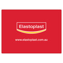 Red box with Elastoplast logo and website URL on a white background