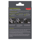 Elastoplast Performance Ankle Support packaging with application instructions.