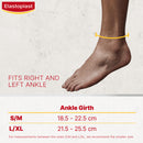 Elastoplast ankle measurement guide with foot and text on a light background