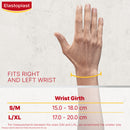 Hand measurement chart for Elastoplast bandages showing wrist girth measurements.