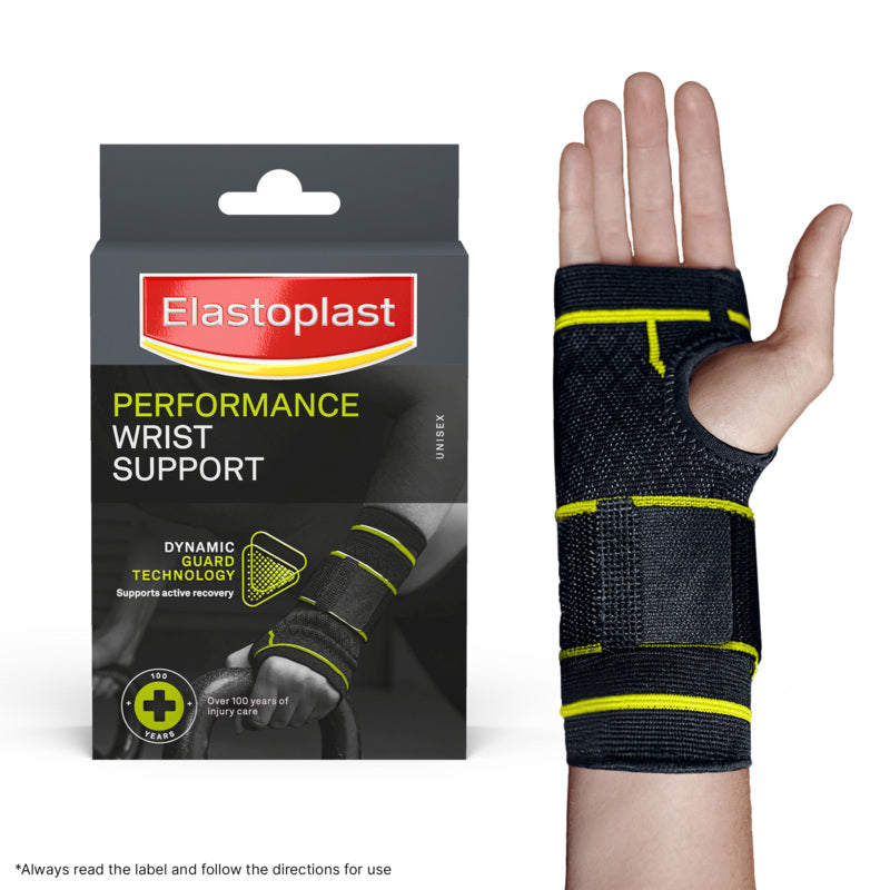 Elastoplast Performance Wrist Support with packaging on a white background