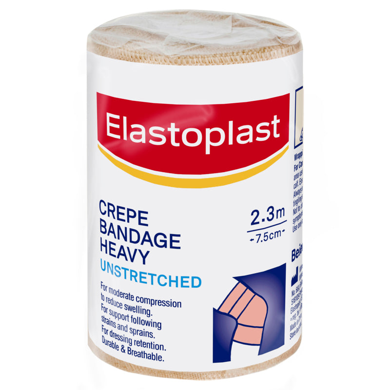 Elastoplast crepe bandage heavy roll on a white background