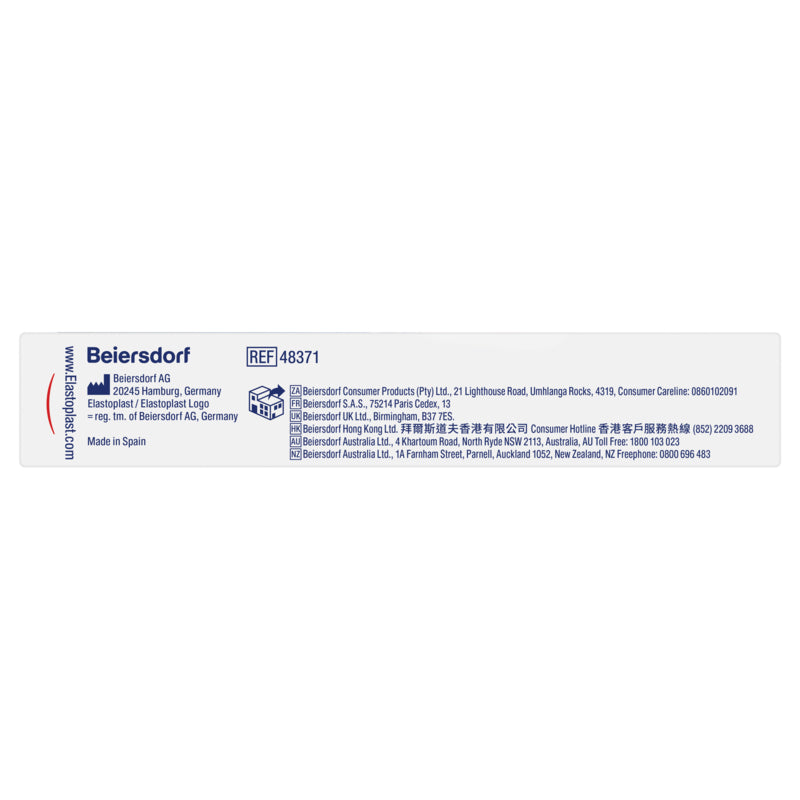 Beiersdorf product packaging with branding and contact information on a white background
